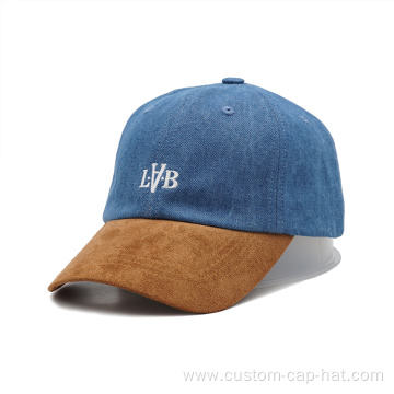 Washed Denim Six Panel Cowboy Dad Baseball Hat